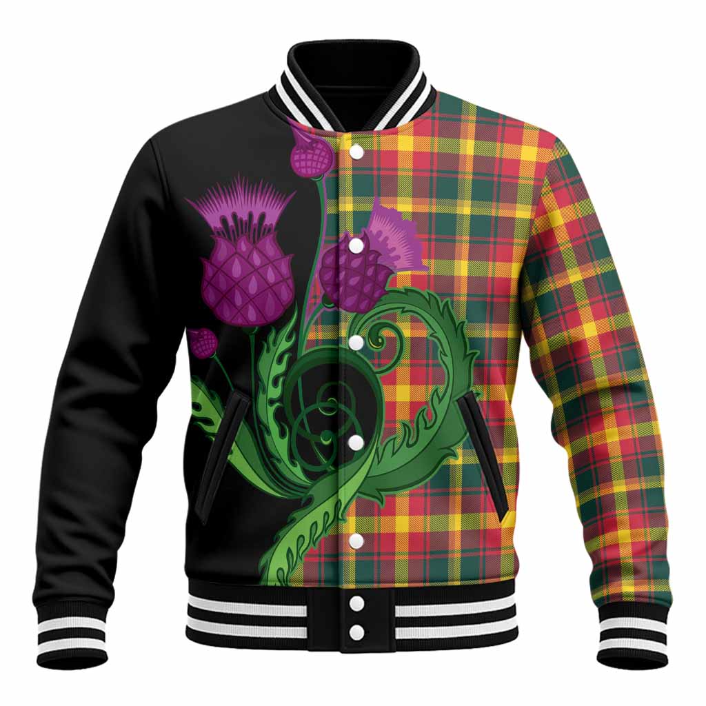 Maple Leaf Canada Tartan Baseball Jacket Traditional Scottish Thistle Unisex - Tartan Vibes Clothing