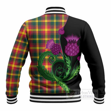 Maple Leaf Canada Tartan Baseball Jacket Traditional Scottish Thistle