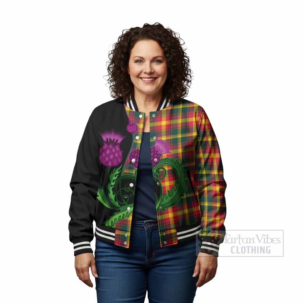 Maple Leaf Canada Tartan Baseball Jacket Traditional Scottish Thistle - Tartan Vibes Clothing