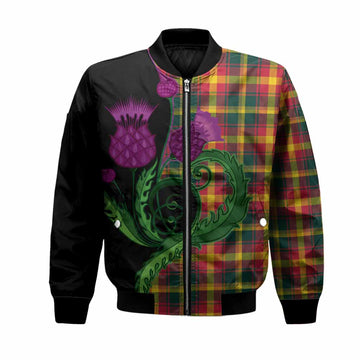 Maple Leaf Canada Tartan Bomber Jacket Traditional Scottish Thistle