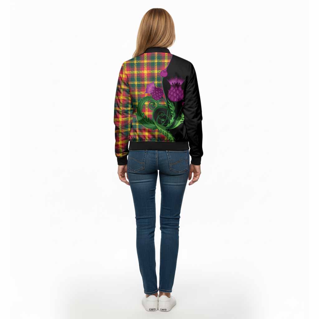 Maple Leaf Canada Tartan Bomber Jacket Traditional Scottish Thistle