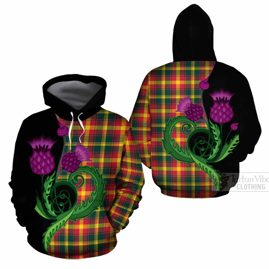 Maple Leaf Canada Tartan Cotton Hoodie Traditional Scottish Thistle