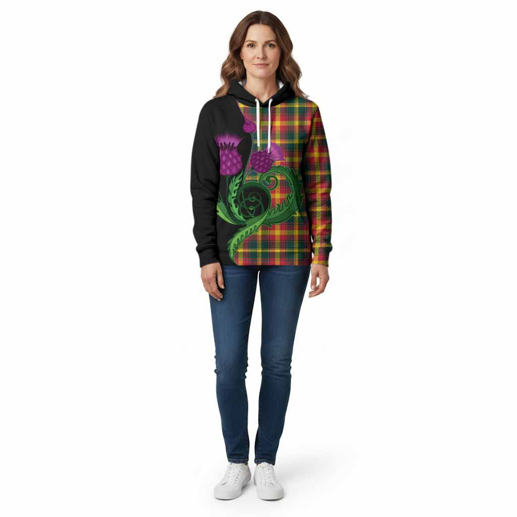 Maple Leaf Canada Tartan Cotton Hoodie Traditional Scottish Thistle