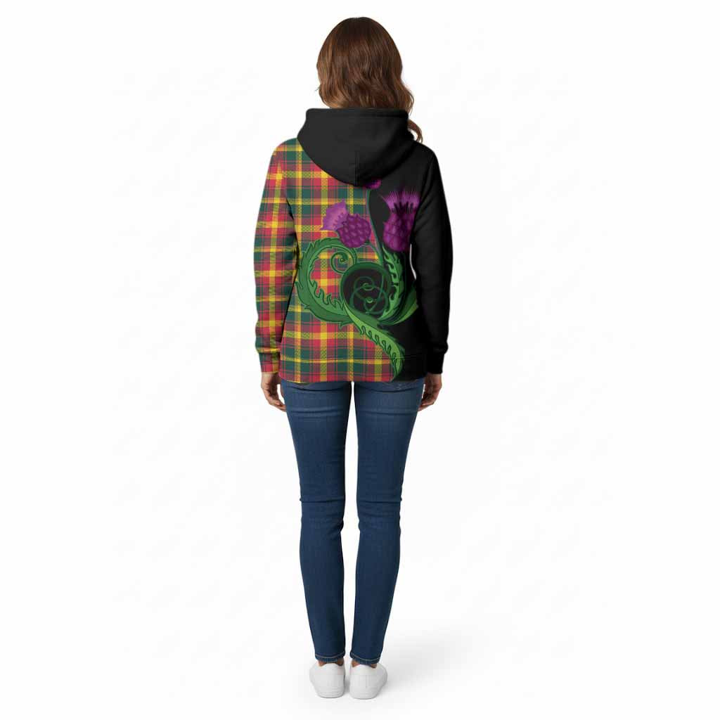 Maple Leaf Canada Tartan Cotton Hoodie Traditional Scottish Thistle