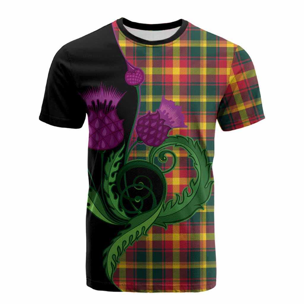 Maple Leaf Canada Tartan Cotton T-shirt Traditional Scottish Thistle
