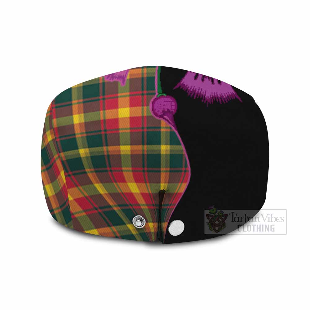 Maple Leaf Canada Tartan Flat Cap, Jeff Cap Traditional Scottish Thistle - Tartan Vibes Clothing