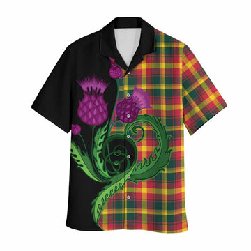 Maple Leaf Canada Tartan Hawaiian Shirt Traditional Scottish Thistle