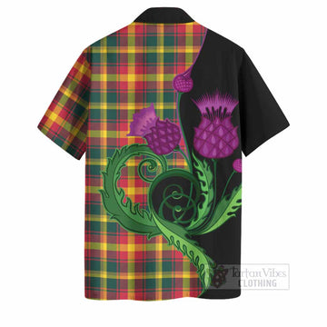 Maple Leaf Canada Tartan Hawaiian Shirt Traditional Scottish Thistle