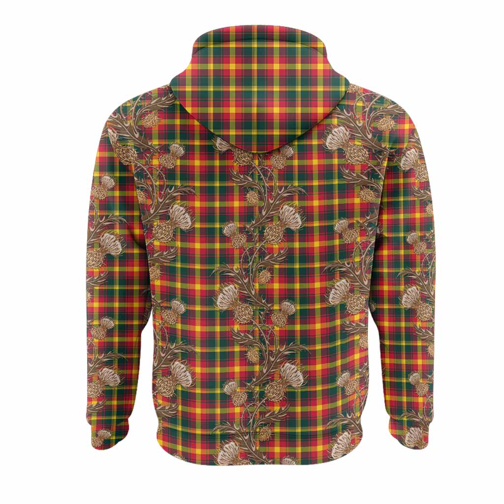 Maple Leaf Canada Tartan Hoodie Seamless Scottish Thistle Flowers