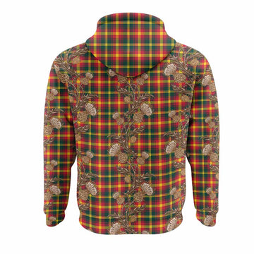 Maple Leaf Canada Tartan Hoodie Seamless Scottish Thistle Flowers
