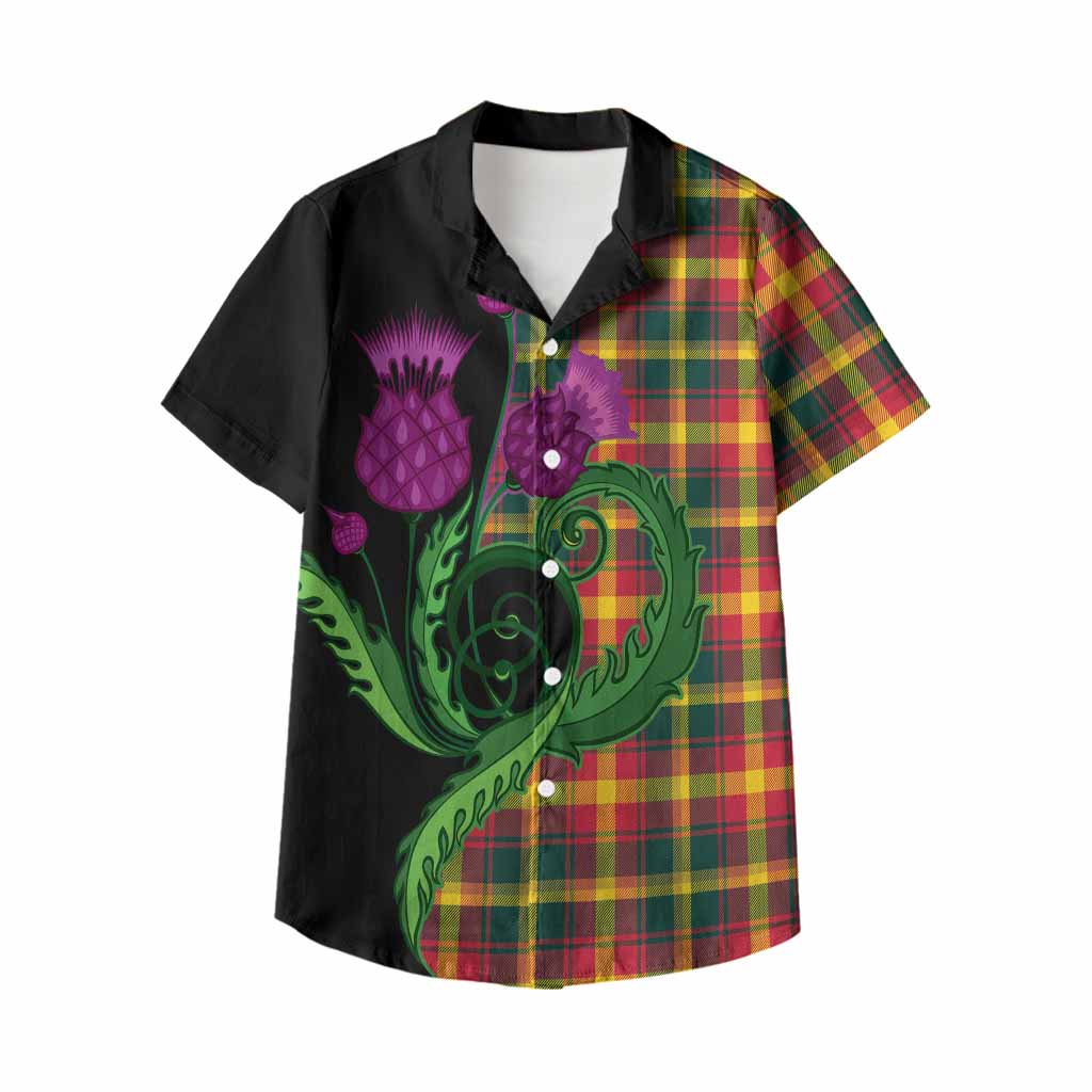 Maple Leaf Canada Tartan Kid Hawaiian Shirt Traditional Scottish Thistle