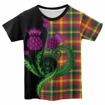 Maple Leaf Canada Tartan Kid T-shirt Traditional Scottish Thistle