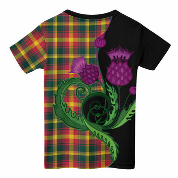 Maple Leaf Canada Tartan Kid T-shirt Traditional Scottish Thistle