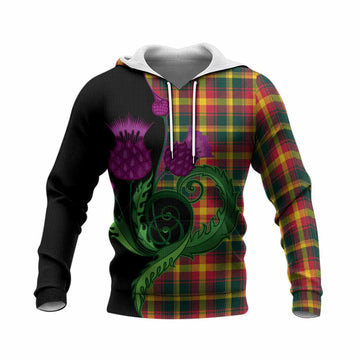 Maple Leaf Canada Tartan Knitted Hoodie Traditional Scottish Thistle