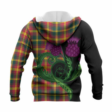 Maple Leaf Canada Tartan Knitted Hoodie Traditional Scottish Thistle