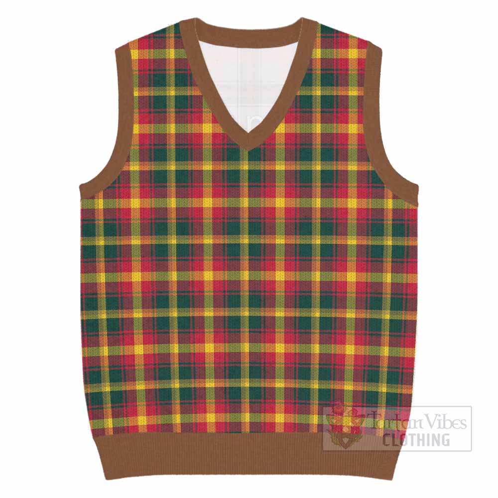 Maple Leaf Canada Tartan Knitted V-Neck Vest - Tartan Vibes Clothing