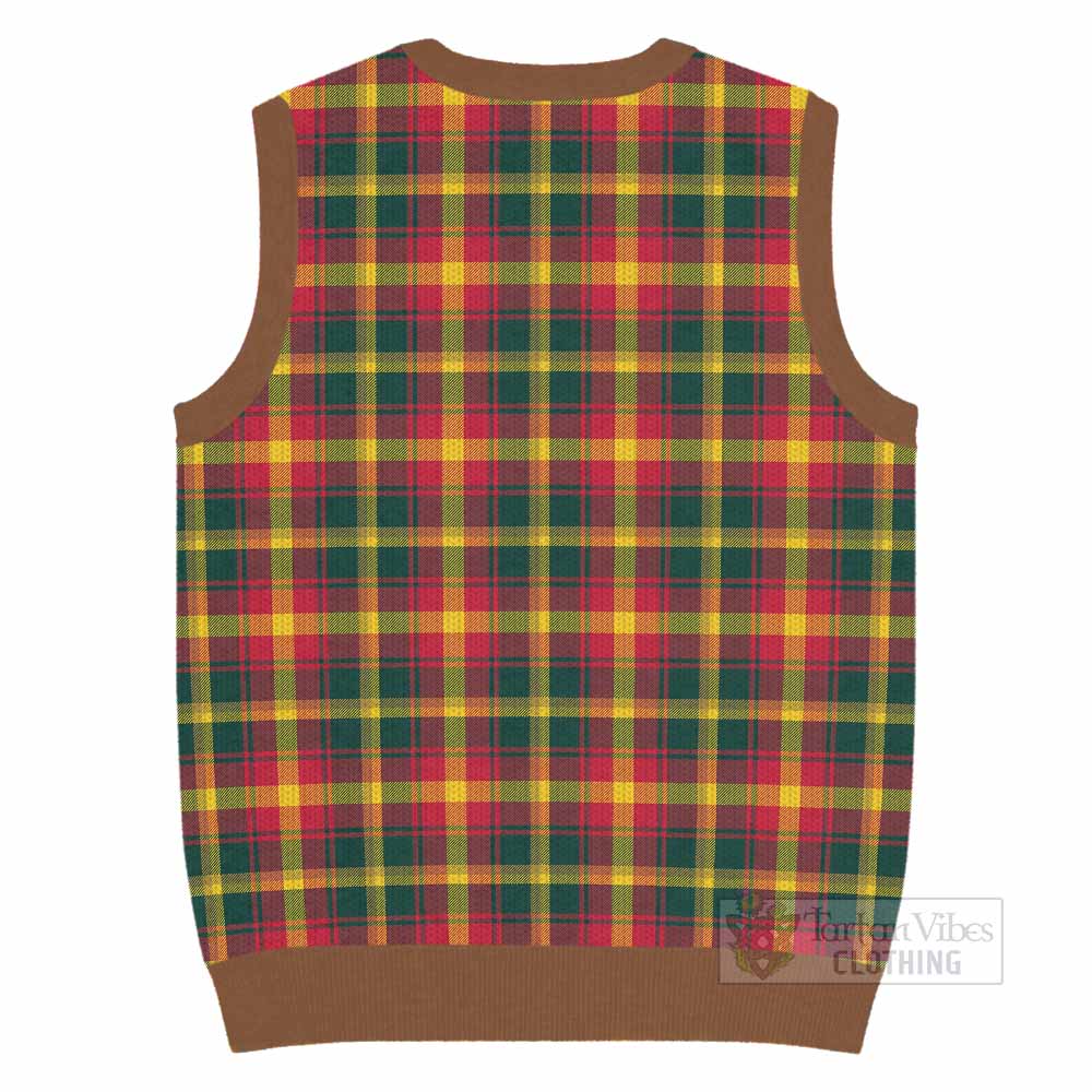 Maple Leaf Canada Tartan Knitted V-Neck Vest - Tartan Vibes Clothing