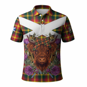 Maple Leaf Canada Tartan Polo Shirt Scottish Thistle Heilan Coo