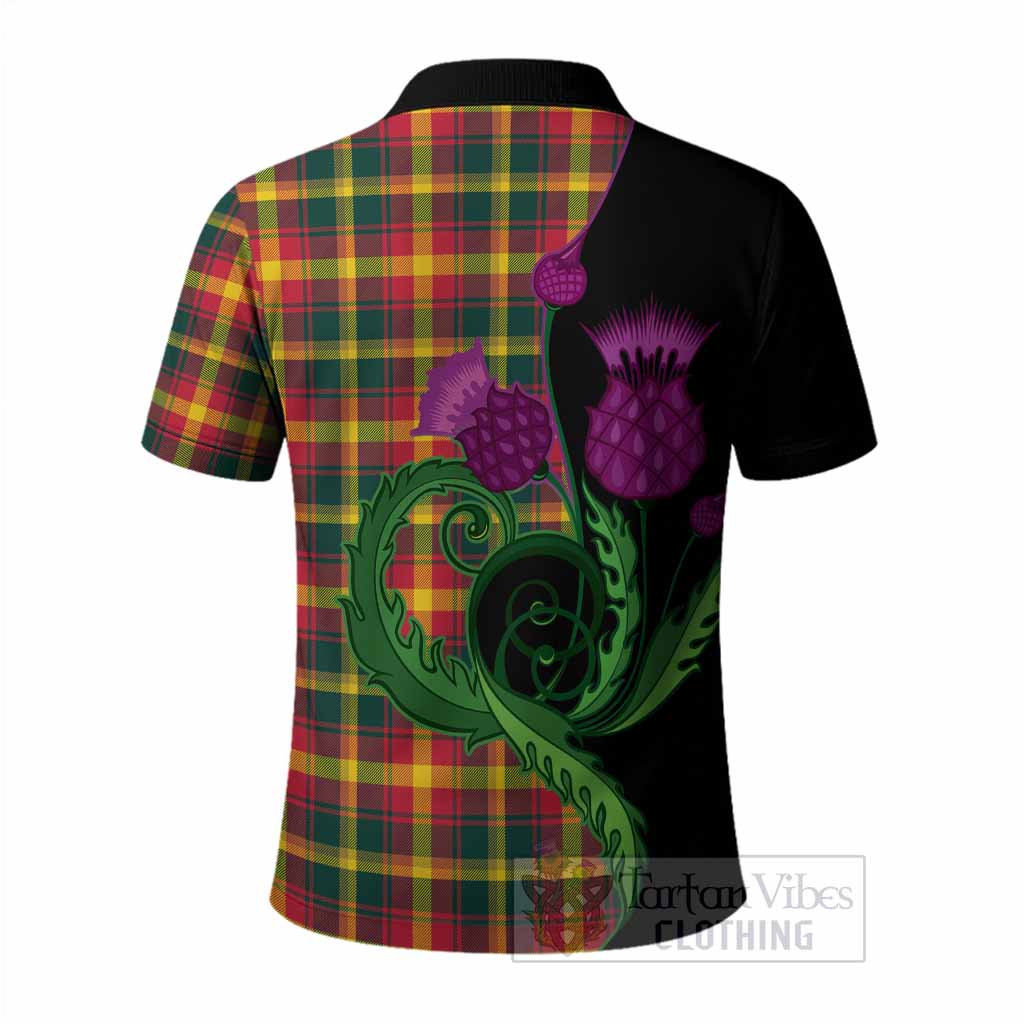 Maple Leaf Canada Tartan Polo Shirt Traditional Scottish Thistle
