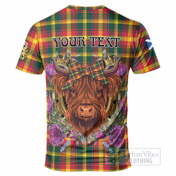 Maple Leaf Canada Tartan T-Shirt Scottish Thistle Heilan Coo