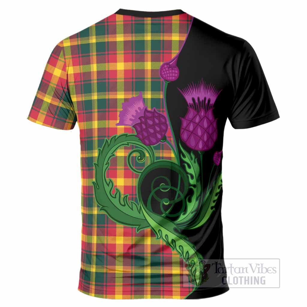 Maple Leaf Canada Tartan T-Shirt Traditional Scottish Thistle