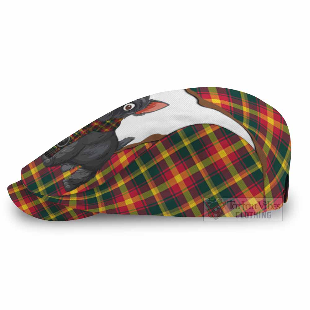 Maple Leaf Scottish Terrier Tartan Flat Cap, Jeff Cap Thistle Heritage Art - Tartan Vibes Clothing