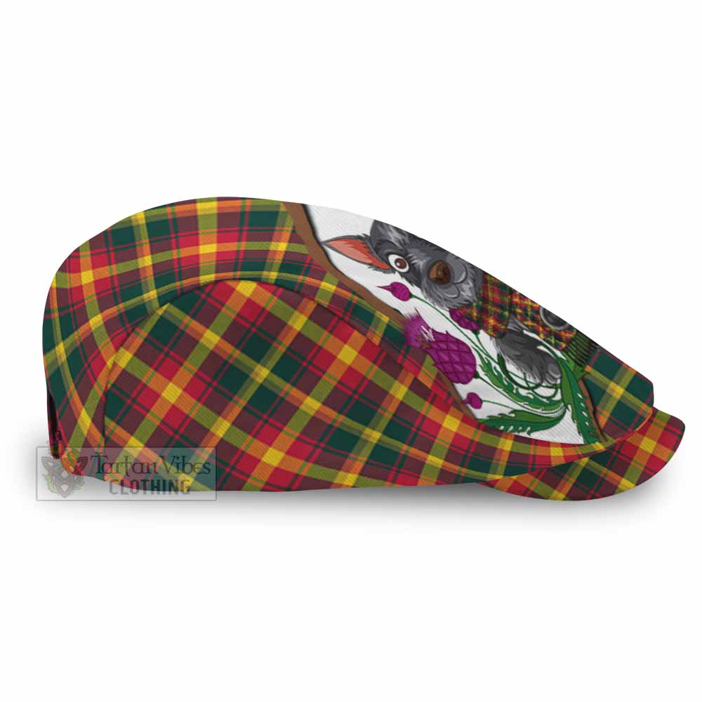 Maple Leaf Scottish Terrier Tartan Flat Cap, Jeff Cap Thistle Heritage Art - Tartan Vibes Clothing
