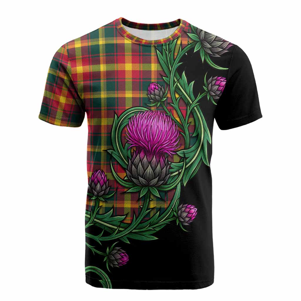 Maple Leaf Tartan Cotton T-shirt Resilient Scottish Thistle Kid's Shirt - Tartan Vibes Clothing