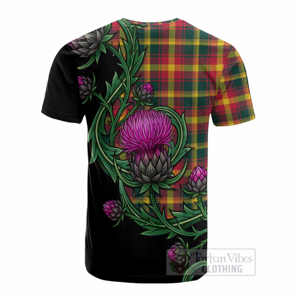 Maple Leaf Tartan Cotton T-shirt Resilient Scottish Thistle - Tartan Vibes Clothing