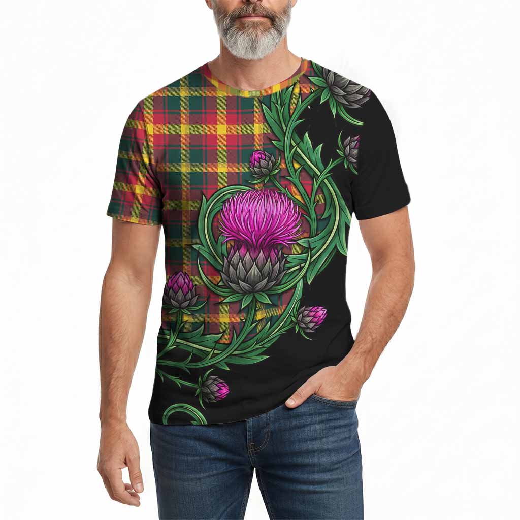 Maple Leaf Tartan Cotton T-shirt Resilient Scottish Thistle - Tartan Vibes Clothing