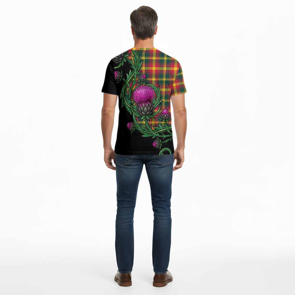 Maple Leaf Tartan Cotton T-shirt Resilient Scottish Thistle - Tartan Vibes Clothing