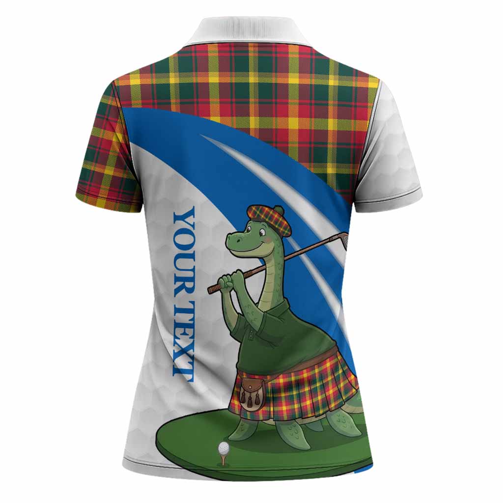Maple Leaf Tartan Crest Golf Nessie Women Polo Shirt Loch Ness Monster Sporty Style