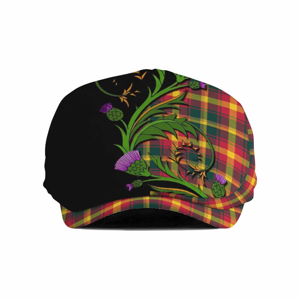 Maple Leaf Tartan Flat Cap, Jeff Cap Scottish Thistle Pride Heritage Art Flat Cap - Tartan Vibes Clothing