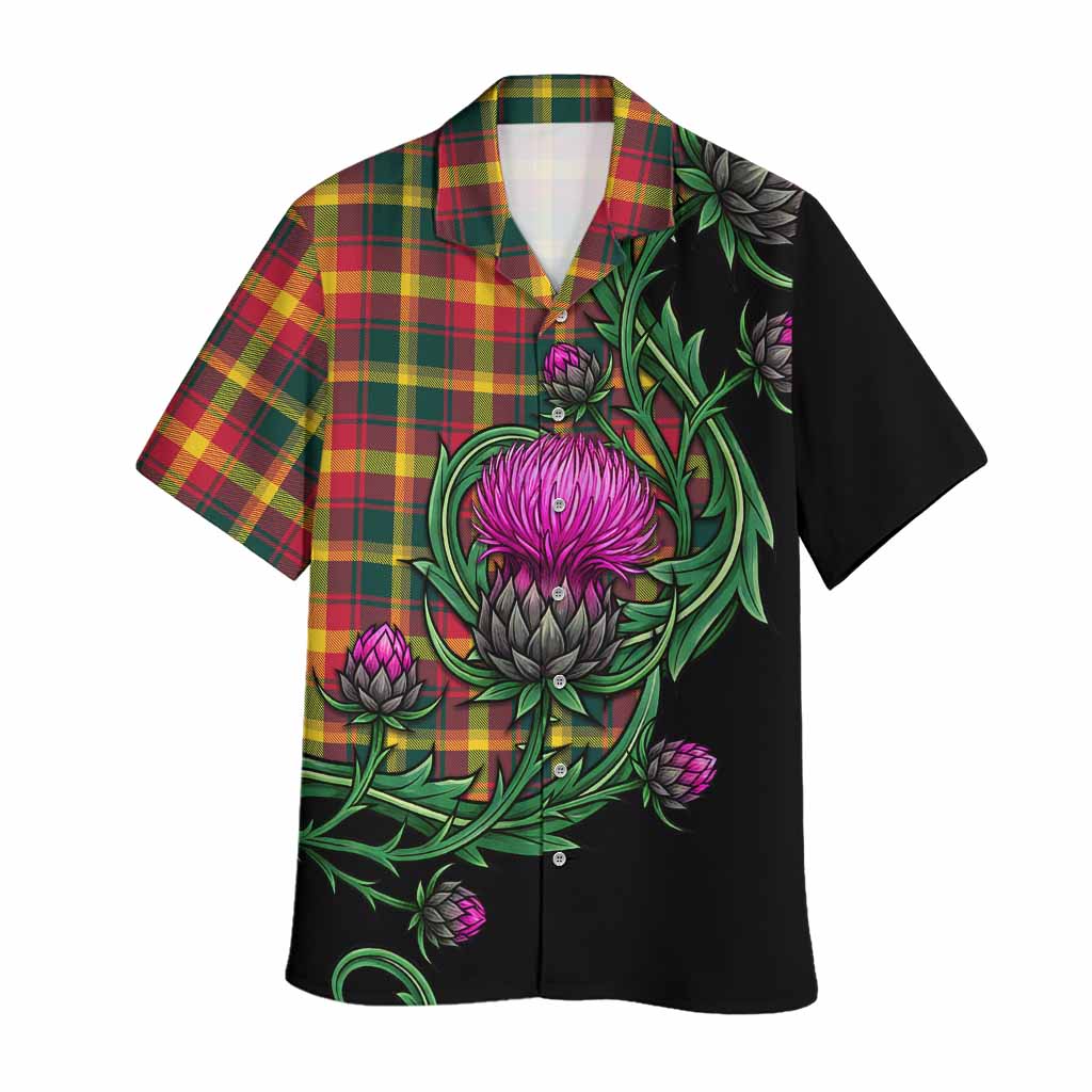 Maple Leaf Tartan Hawaiian Shirt Resilient Scottish Thistle Kid - Tartan Vibes Clothing