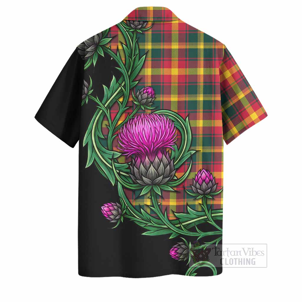 Maple Leaf Tartan Hawaiian Shirt Resilient Scottish Thistle - Tartan Vibes Clothing