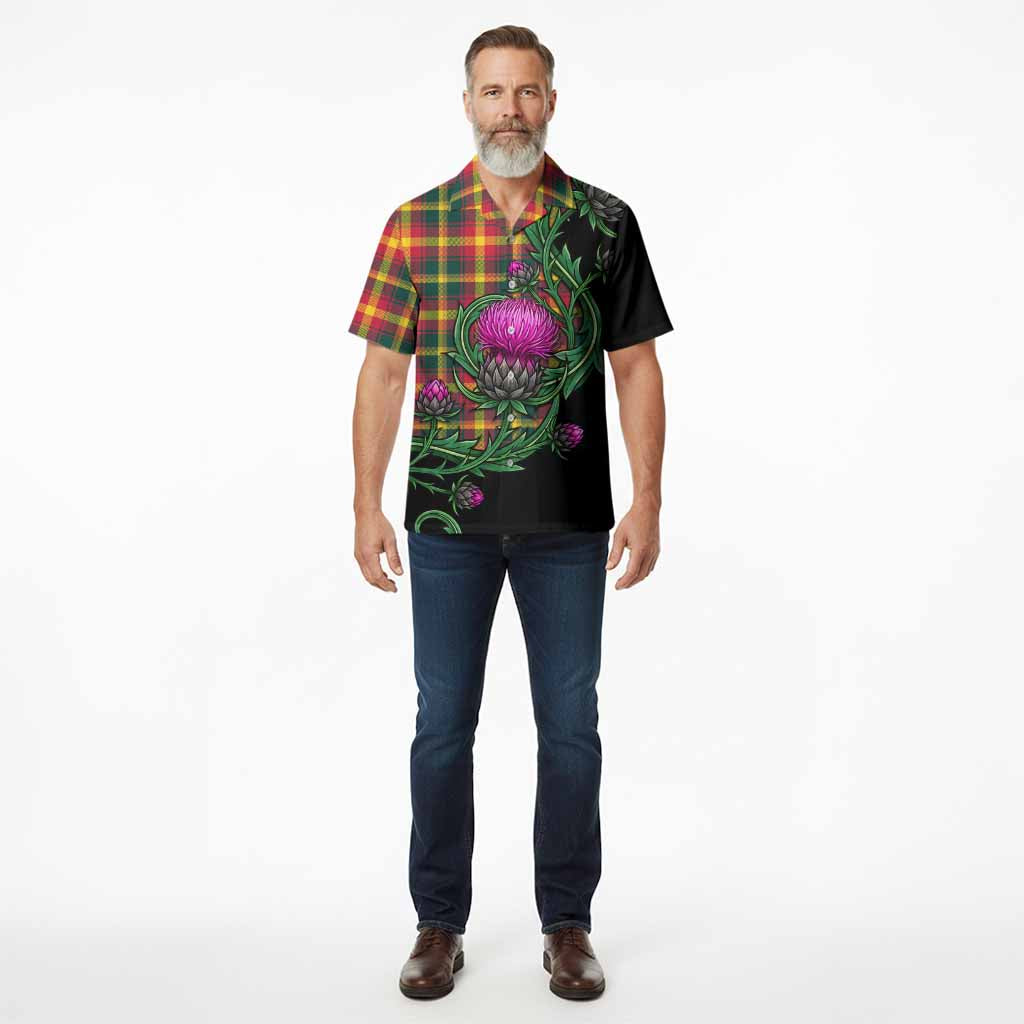 Maple Leaf Tartan Hawaiian Shirt Resilient Scottish Thistle - Tartan Vibes Clothing