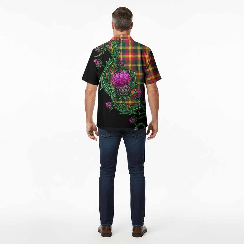 Maple Leaf Tartan Hawaiian Shirt Resilient Scottish Thistle - Tartan Vibes Clothing