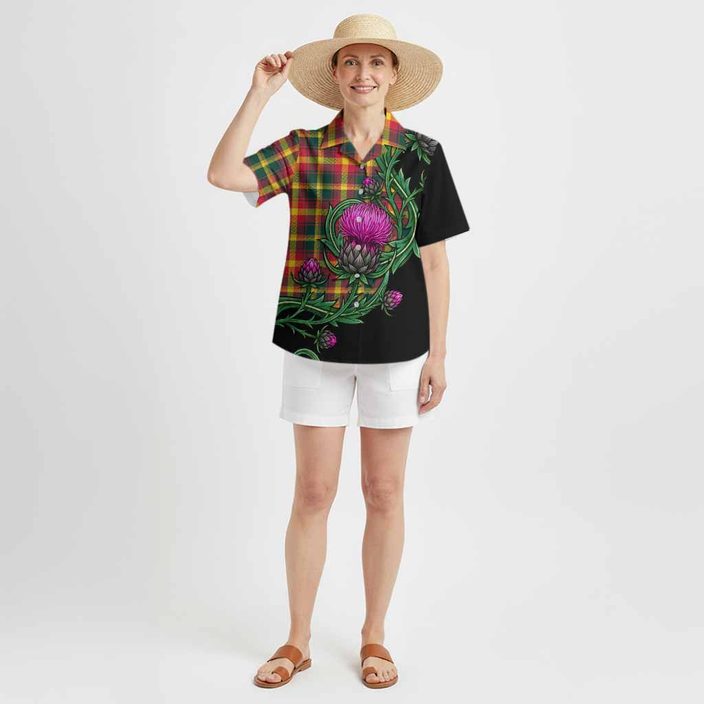 Maple Leaf Tartan Hawaiian Shirt Resilient Scottish Thistle - Tartan Vibes Clothing