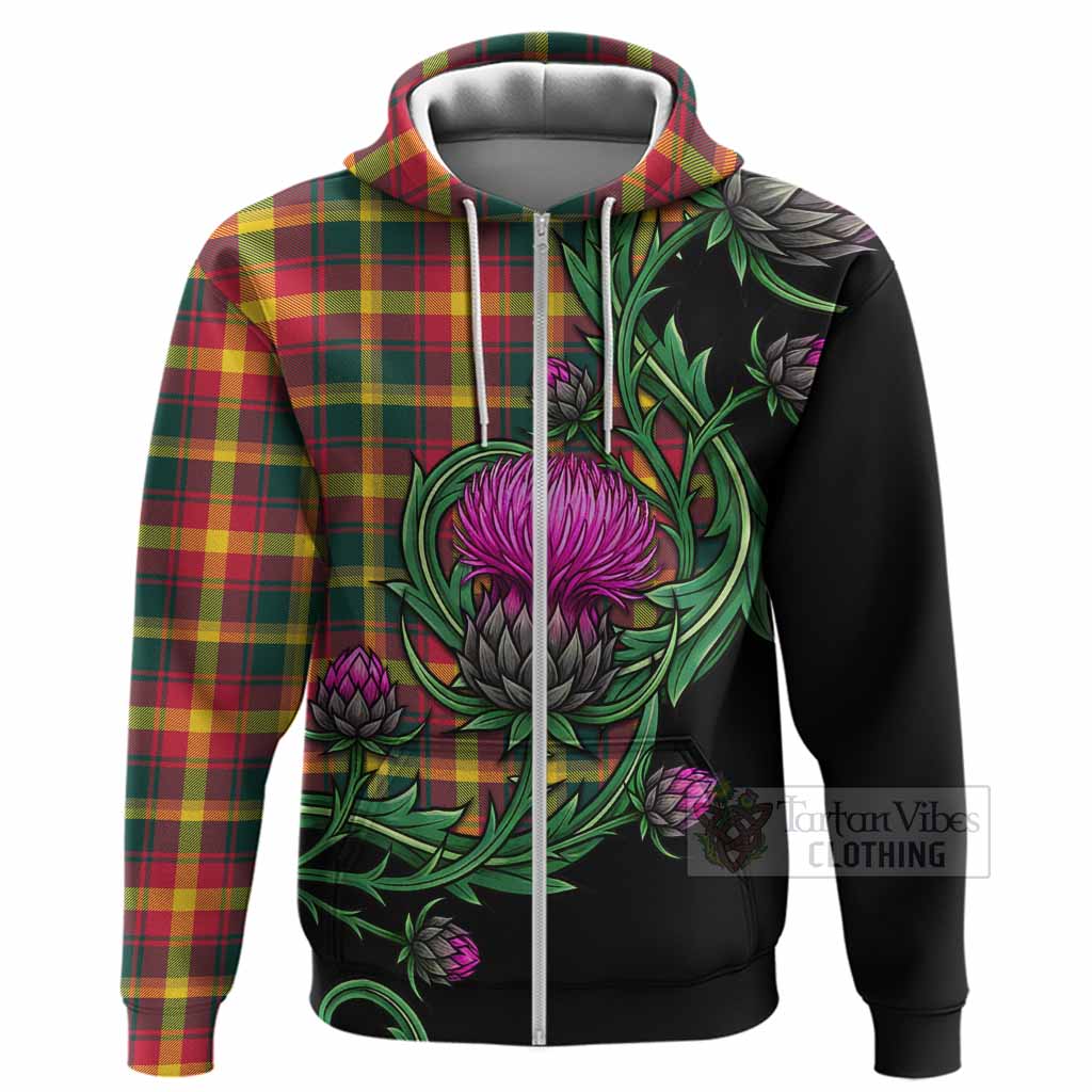 Maple Leaf Tartan Hoodie Resilient Scottish Thistle Zip Hoodie - Tartan Vibes Clothing