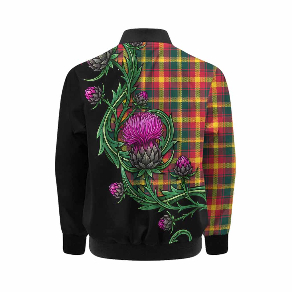 Maple Leaf Tartan Kid Bomber Jacket Resilient Scottish Thistle Kid - Tartan Vibes Clothing