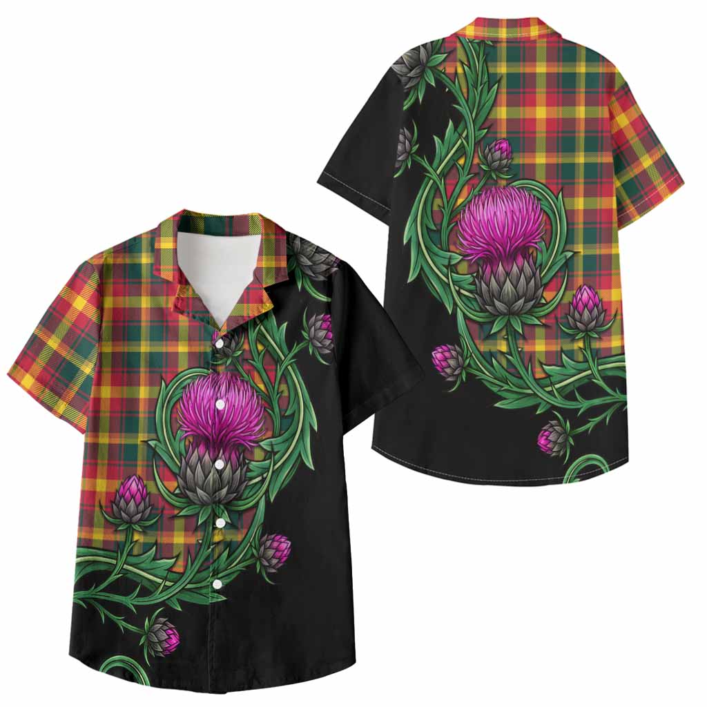 Maple Leaf Tartan Kid Hawaiian Shirt Resilient Scottish Thistle - Tartan Vibes Clothing