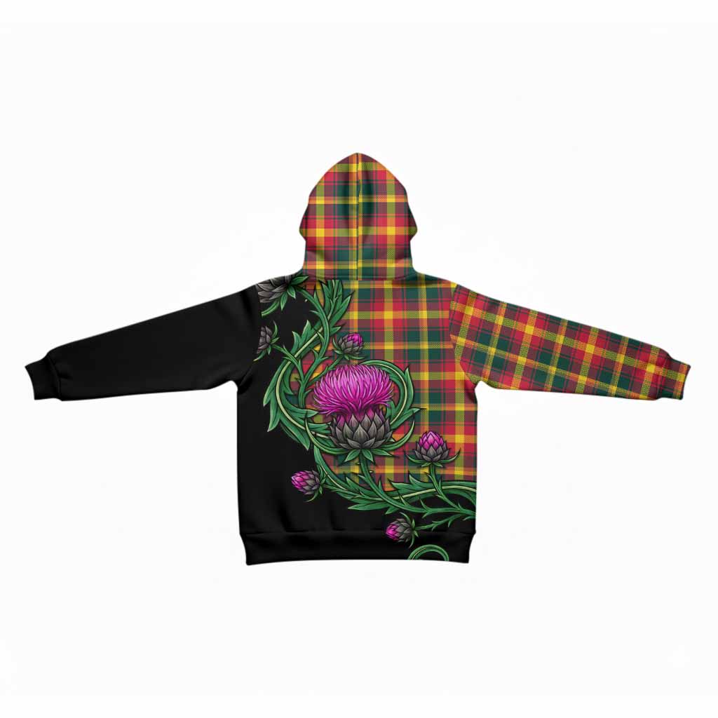 Maple Leaf Tartan Kid Hoodie Resilient Scottish Thistle - Tartan Vibes Clothing