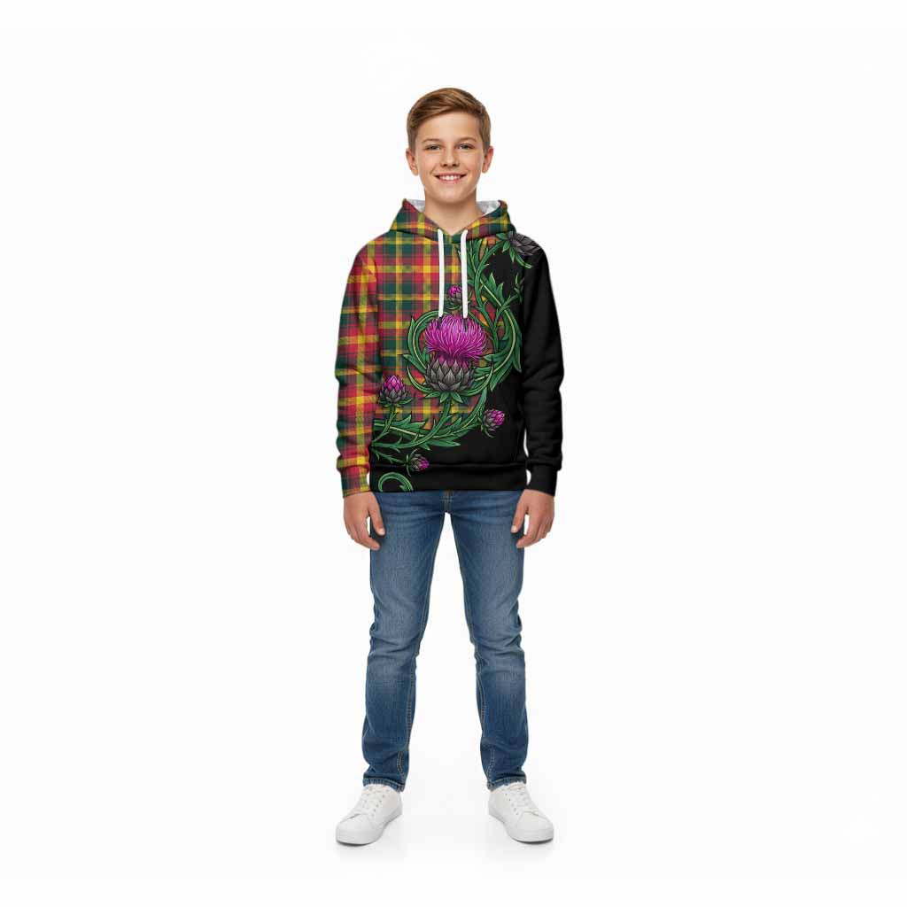 Maple Leaf Tartan Kid Hoodie Resilient Scottish Thistle Zip Hoodie - Tartan Vibes Clothing
