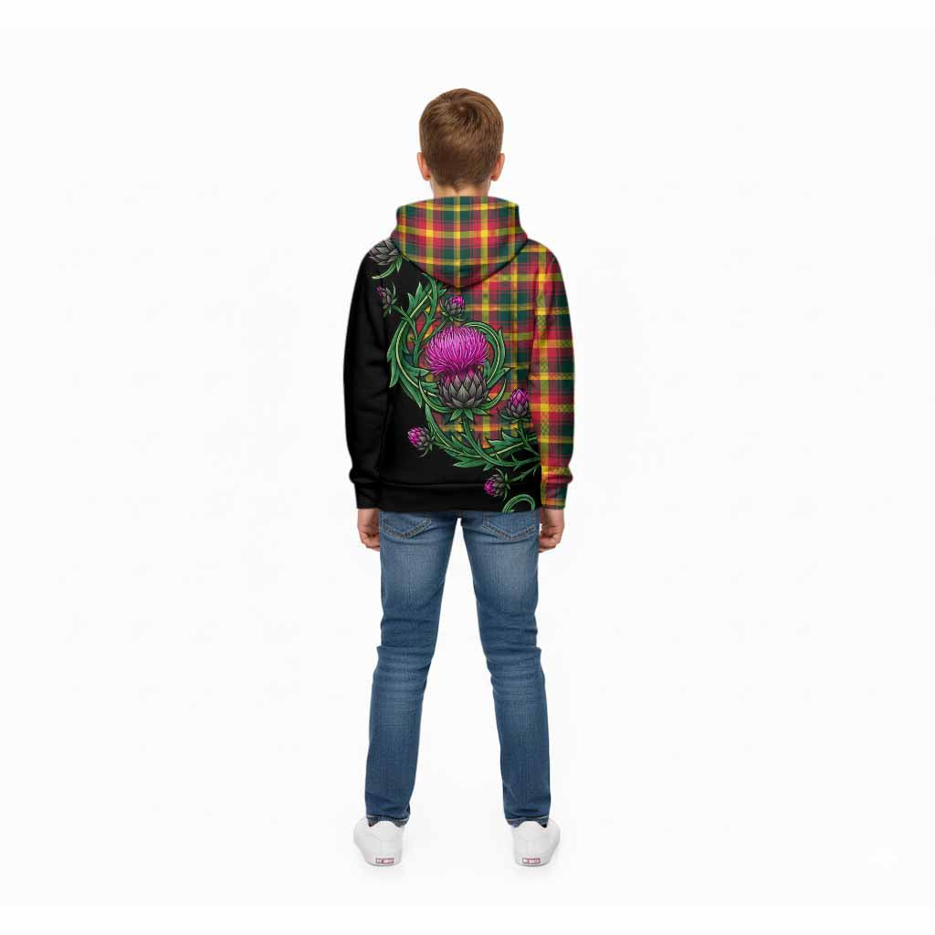 Maple Leaf Tartan Kid Hoodie Resilient Scottish Thistle - Tartan Vibes Clothing
