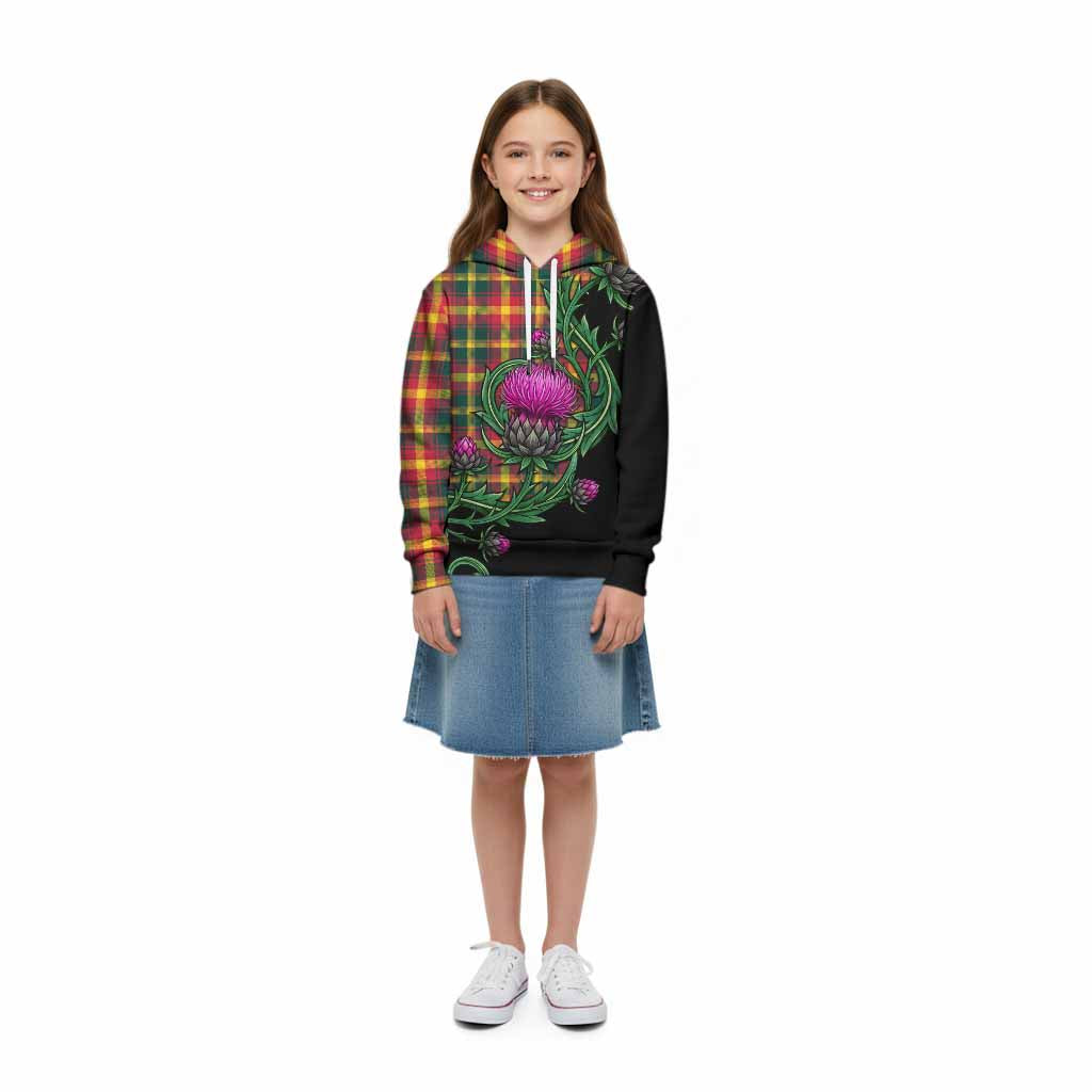 Maple Leaf Tartan Kid Hoodie Resilient Scottish Thistle - Tartan Vibes Clothing