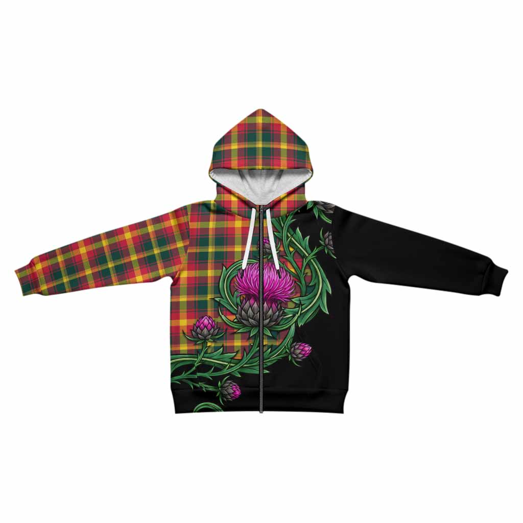 Maple Leaf Tartan Kid Hoodie Resilient Scottish Thistle - Tartan Vibes Clothing
