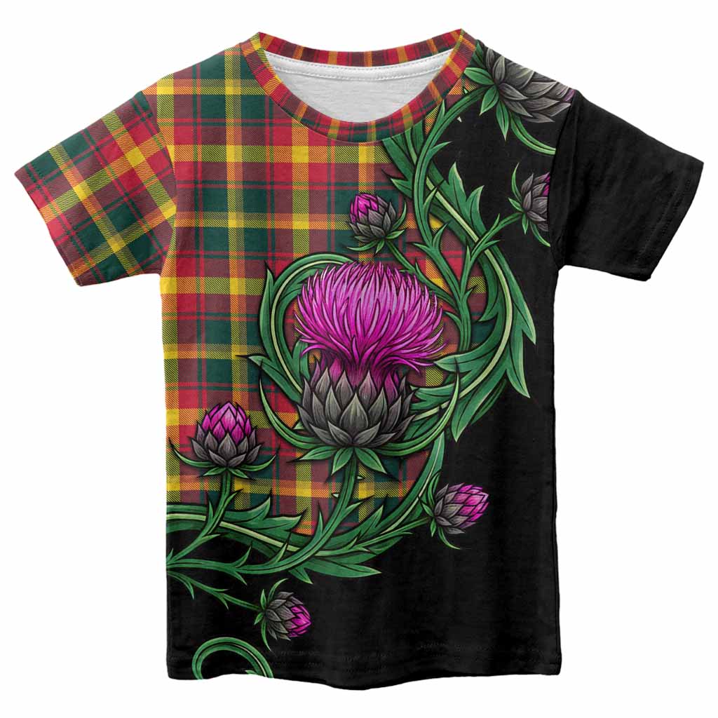 Maple Leaf Tartan Kid T-shirt Resilient Scottish Thistle Youth XL Size14 - Tartan Vibes Clothing