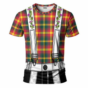 Maple Leaf Tartan Lederhosen Costume T-Shirt Scotland Thistle Floral