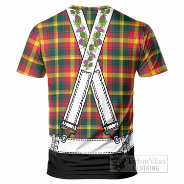 Maple Leaf Tartan Lederhosen Costume T-Shirt Scotland Thistle Floral