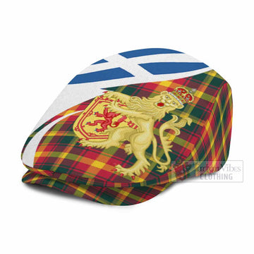 Maple Leaf Tartan Lion Rampant Flat Cap, Jeff Cap Classic Scottish Style